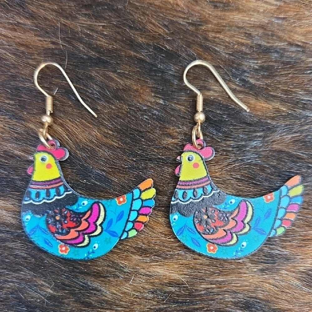 FINAL PRICE Colorful Chicken Earrings